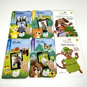 Baby Einstein Lot of 2 DVDs & 4 Video Fun Books World Animals Farm Park Jungle